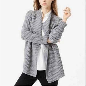 Lou & Grey Chunky Knit Wrap Cardigan Gray size S